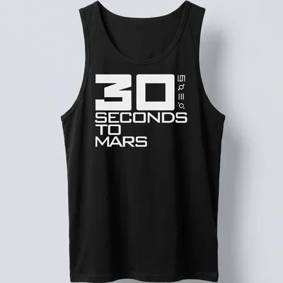 Bold typography design featuring the 30 Seconds To Mars logo in white — printed on a tank top
