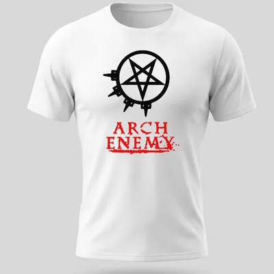 Bold graphic t-shirt featuring Arch Enemy text and a pentagram symbol