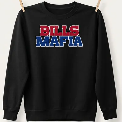 Vintage distressed Buffalo Bills T-shirt with bold lettering — printed on a unisex sweatshirt