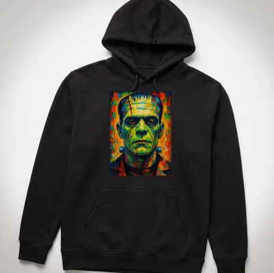 Vibrant expressionist Frankenstein's monster t-shirt in multiple colors — printed on a unisex hoodie