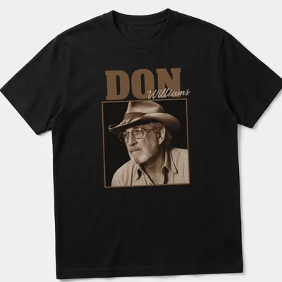 Vintage sepia t-shirt featuring Don Williams in earthy tones