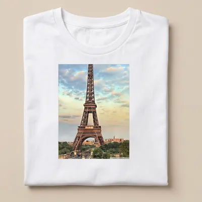 Photographic print of the Eiffel Tower in a colorful Paris landscape
