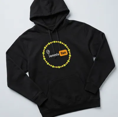 Playful tennis fan t-shirt featuring a pattern of colorful tennis balls — printed on a unisex hoodie