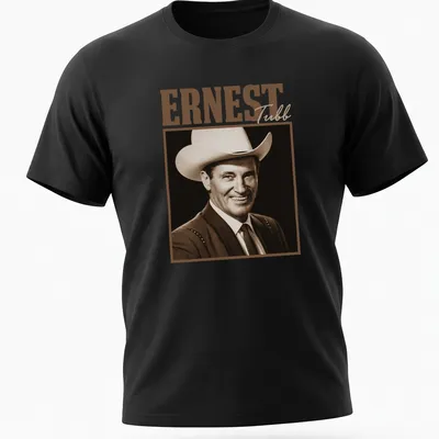 Vintage sepia Ernest Tubb t-shirt featuring classic country music design