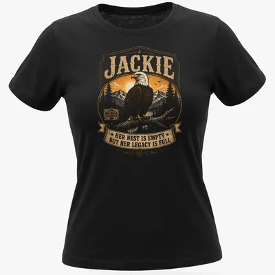 Vintage-style graphic tee featuring a bald eagle and text about legacy — printed on a women's shirt