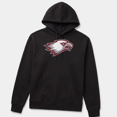 Bold graphic of an eagle head in maroon, gray, and white for Marjory Stoneman Douglas Eagles — printed on a unisex hoodie