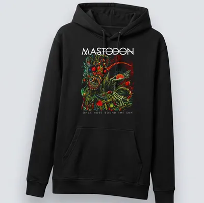 Psychedelic print with vibrant colors featuring a fantastical creature and text Master Of The Universe — printed on a unisex hoodie