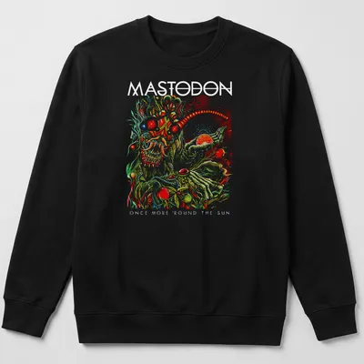 Psychedelic print with vibrant colors featuring a fantastical creature and text Master Of The Universe — printed on a unisex sweatshirt