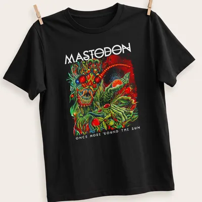 Psychedelic print with vibrant colors featuring a fantastical creature and text Master Of The Universe