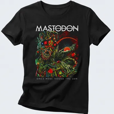 Psychedelic print with vibrant colors featuring a fantastical creature and text Master Of The Universe — printed on a women's shirt