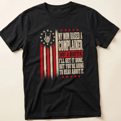 Distressed vintage t-shirt with humorous text and a skeleton hand gesture