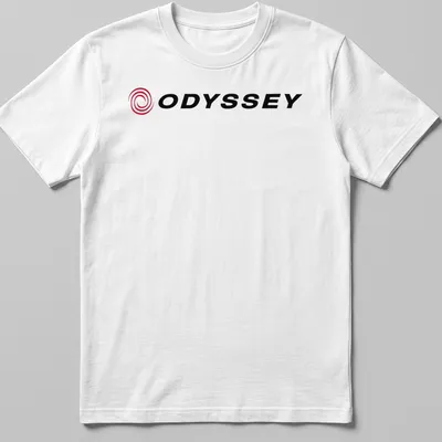Vector swirl logo with the text ODYSSEY in red and black