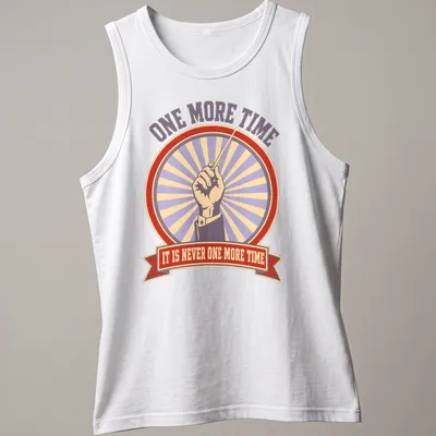 Vintage retro shirt featuring a conductor's baton and playful text — printed on a tank top