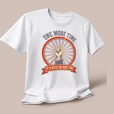 Vintage retro shirt featuring a conductor's baton and playful text — printed on a unisex t-shirt (angled view)
