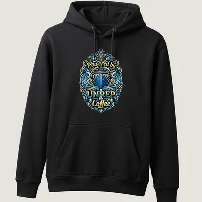 Vintage nautical t-shirt with ornate design featuring a ship and coffee theme — printed on a unisex hoodie