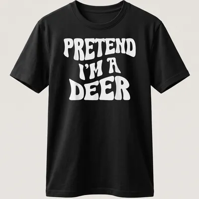 Playful Halloween t-shirt with the text 'Pretend I'm A Deer' and a deer silhouette.