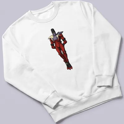 Pixel art of Rhulk from Destiny in red, black, purple, and white — printed on a unisex sweatshirt