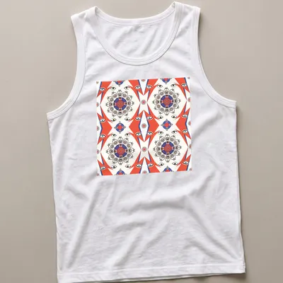 Kaleidoscopic fanart of Davy Jones' eyes in abstract geometric patterns — printed on a tank top