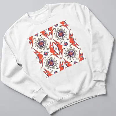 Kaleidoscopic fanart of Davy Jones' eyes in abstract geometric patterns — printed on a unisex sweatshirt