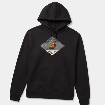 Vintage illustration of a bird with Turtle River State Park text — printed on a unisex hoodie