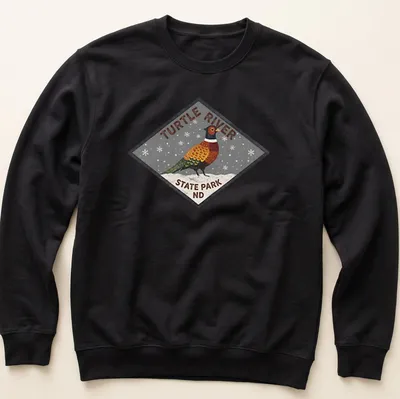 Vintage illustration of a bird with Turtle River State Park text — printed on a unisex sweatshirt